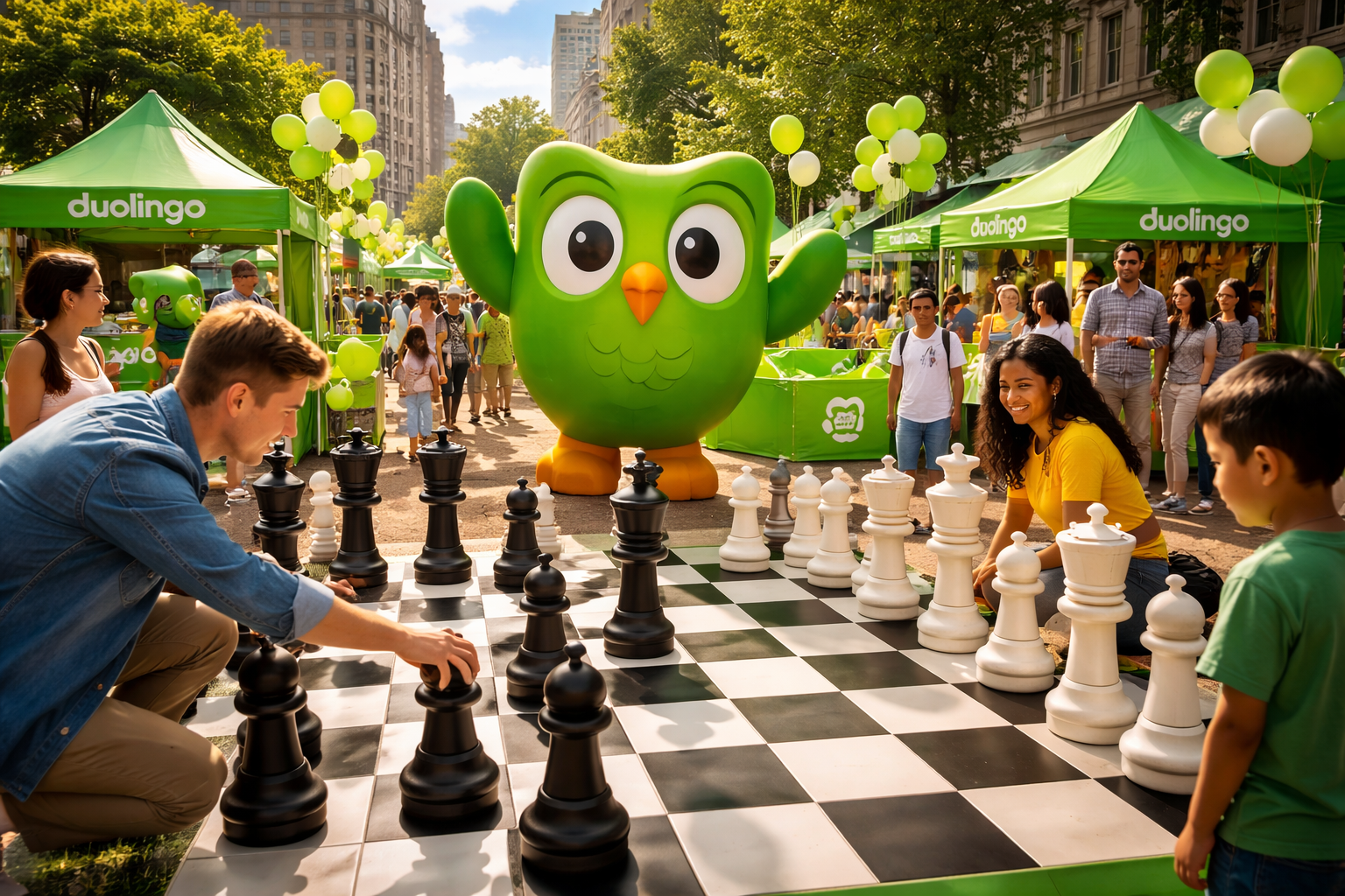 Experiential Marketing Duolingo Lewat Catur Raksasa